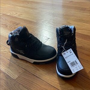 Reebok Black and White High-Top Sneakers